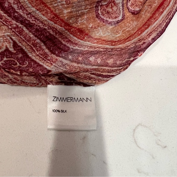 Zimmerman 100% silk floral tank with ruffled detail on neck and sleeve size 2 - Picture 4 of 4